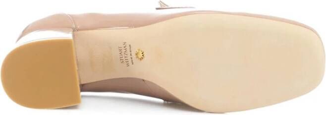 Stuart Weitzman Gelakte Leren Loafers Beige Dames