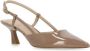 Stuart Weitzman Gepolijste leren slingback met hak Beige Dames - Thumbnail 3