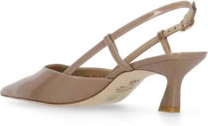 Stuart Weitzman Gepolijste leren slingback met hak Beige Dames