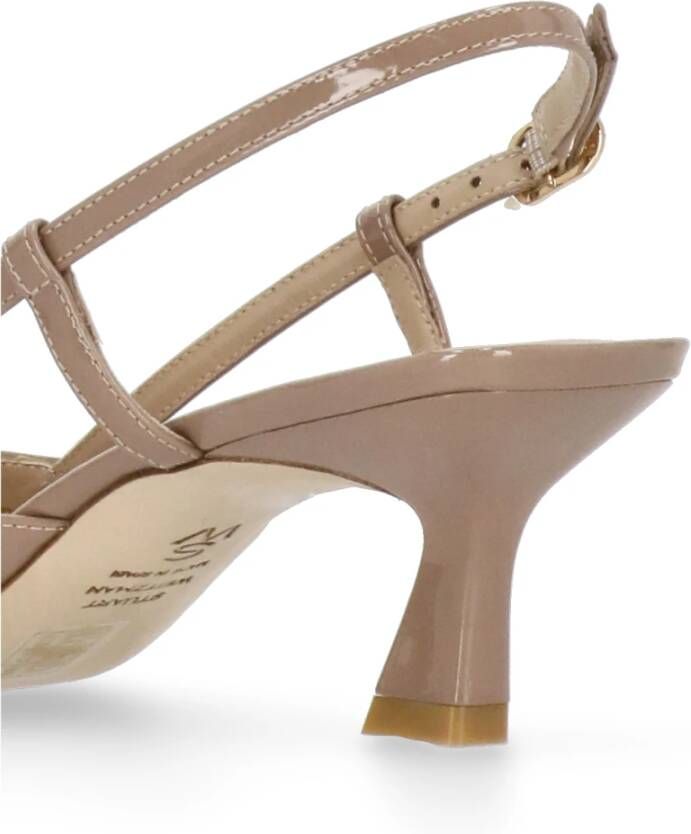 Stuart Weitzman Gepolijste leren slingback met hak Beige Dames