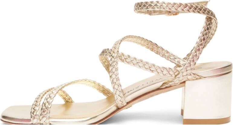 Stuart Weitzman Geweven Enkelband Sandaal Yellow Dames