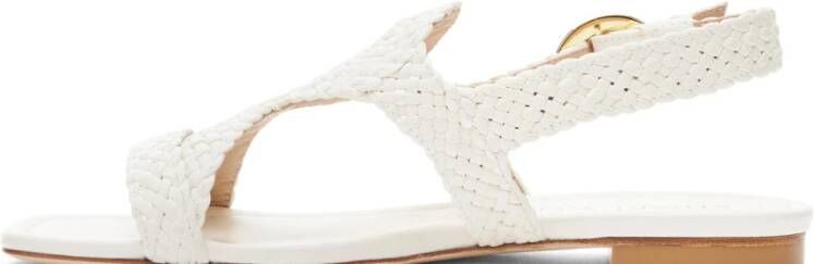 Stuart Weitzman Geweven Platte Sandaal Beige Dames