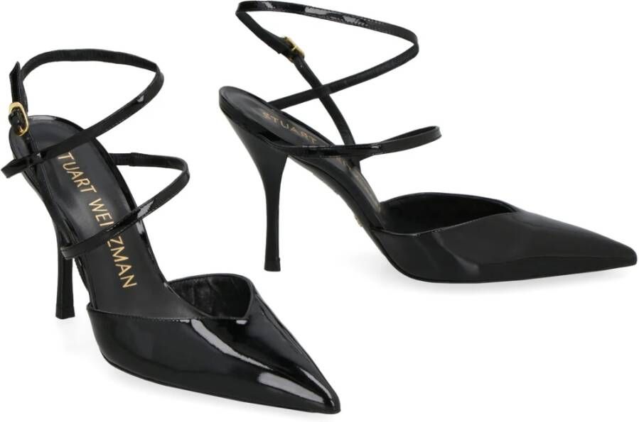 Stuart Weitzman Glanzend Leren Puntige Neus Pumps Black Dames