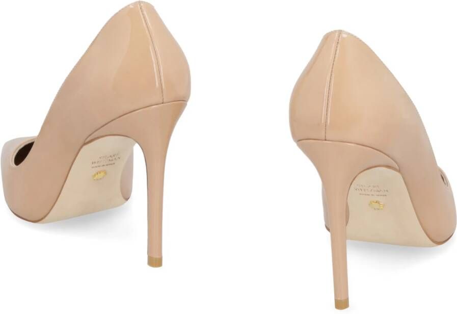 Stuart Weitzman Glanzend Leren Puntige Pumps Beige Dames