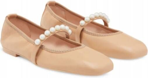 Stuart Weitzman Gouden Decoratieve Ballerina Flats Beige Dames