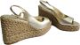 Stuart Weitzman Gouden Island Peeptoe Espadrille Sleehak Yellow Dames - Thumbnail 2