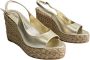 Stuart Weitzman Gouden Island Peeptoe Espadrille Sleehak Yellow Dames - Thumbnail 3