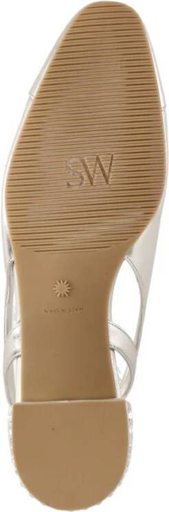 Stuart Weitzman Gouden leren slingback platte schoenen Beige Dames