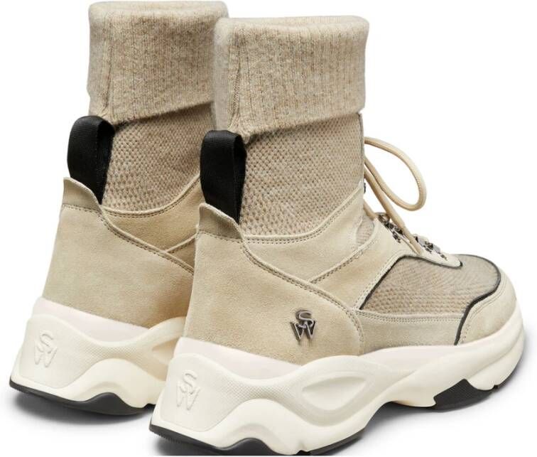 Stuart Weitzman Hiker High-Top Trainer Beige Dames