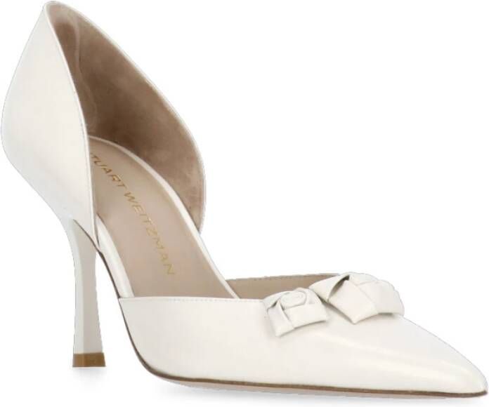 Stuart Weitzman Ivoorleren Décolleté met Bloemdetails Beige Dames