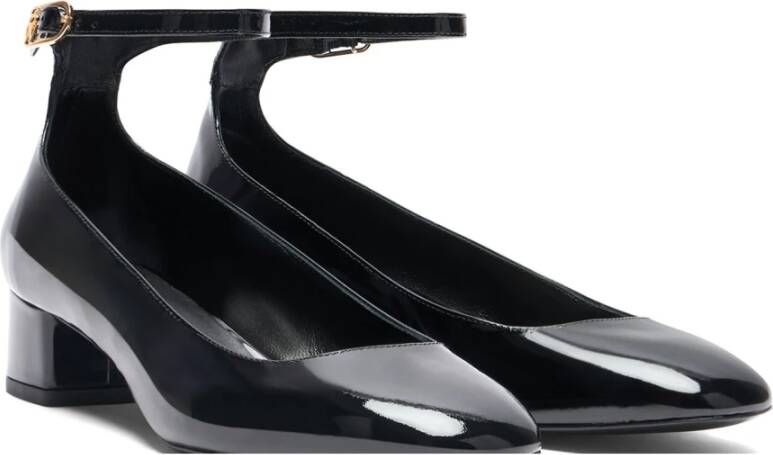 Stuart Weitzman Jane Enkelband Pomp Black Dames