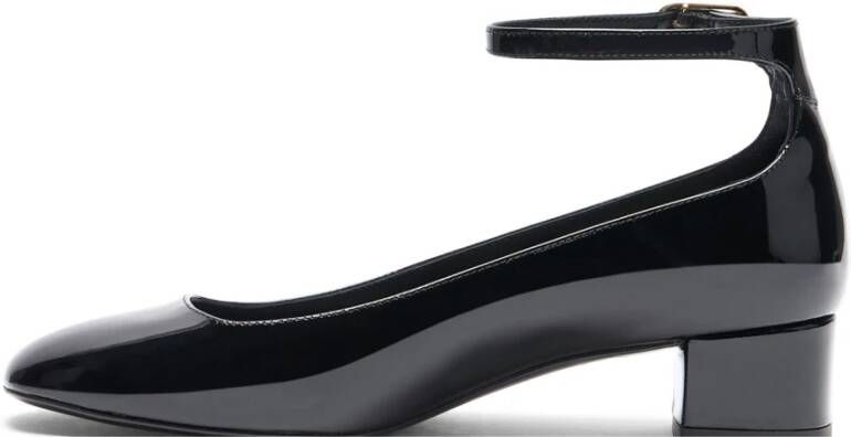 Stuart Weitzman Jane Enkelband Pomp Black Dames