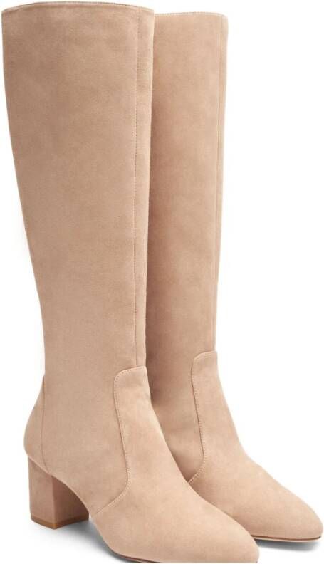 Stuart Weitzman Knee-High Zip Boot Beige Dames