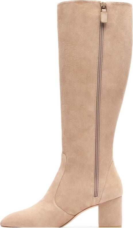 Stuart Weitzman Knee-High Zip Boot Beige Dames