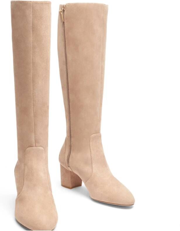 Stuart Weitzman Knee-High Zip Boot Beige Dames