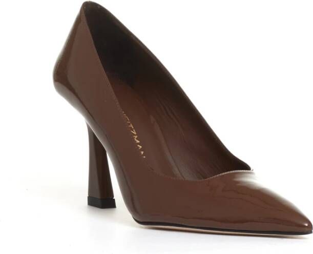 Stuart Weitzman Koffie patent pomp hak 85mm Brown Dames