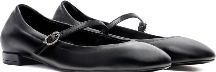 Stuart Weitzman Kristal Gesp Ballet Flats Black Dames