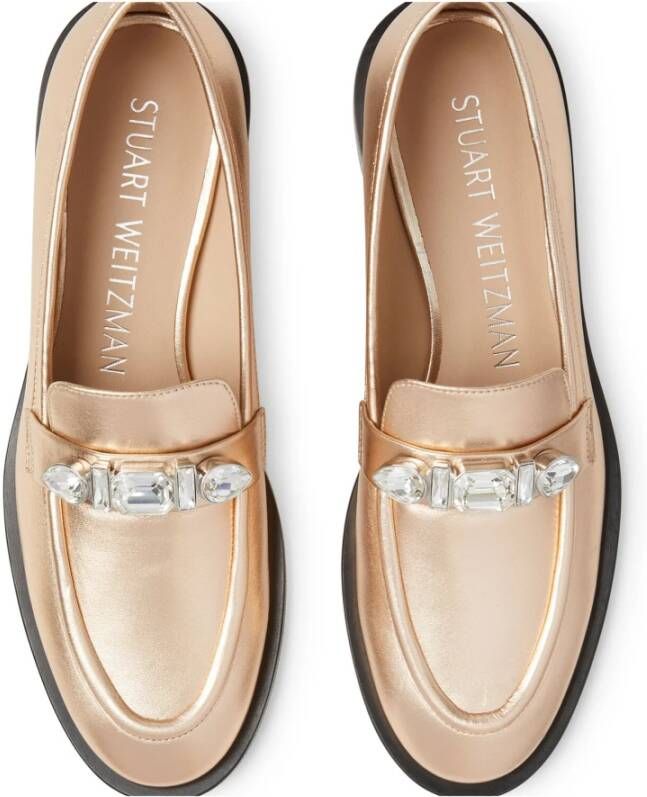 Stuart Weitzman Kristal Hanger Loafer Beige Dames