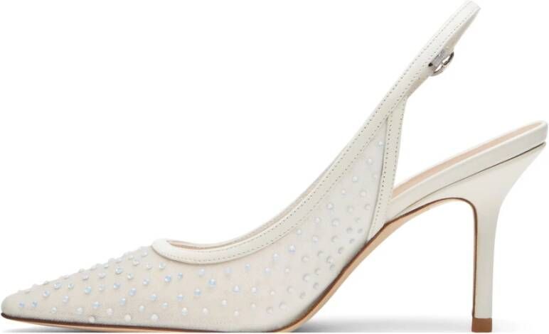 Stuart Weitzman Kristal Mesh Slingback Pump White Dames