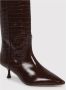 Stuart Weitzman Krokodil-effect Leren Kitten Hak Laarzen Brown Dames - Thumbnail 3