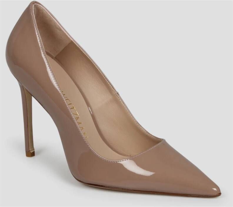 Stuart Weitzman Lakleren Puntige Neus Pumps Beige Dames