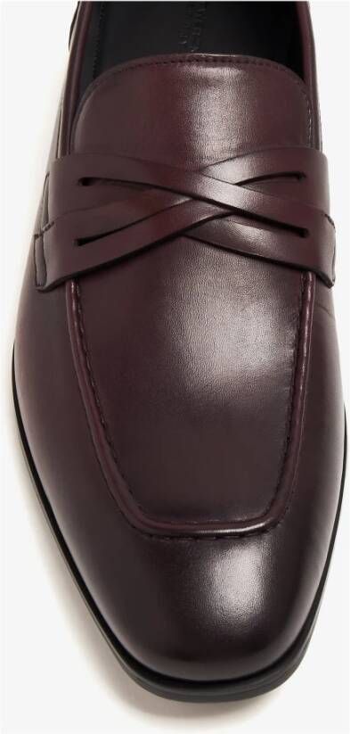 Stuart Weitzman Leren Crisscross Loafer Brown Heren