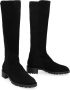 Stuart Weitzman Leren en stretchstof laarzen Black Dames - Thumbnail 2