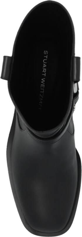 Stuart Weitzman Leren enkellaarzen Jax Black Dames