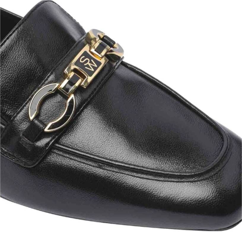 Stuart Weitzman Leren Vierkante Neus Loafers Black Dames