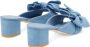 Stuart Weitzman Loveknot Block Slide Mules Blue Dames - Thumbnail 3