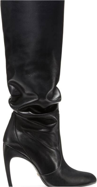 Stuart Weitzman Luxecurve 100 Slouch Laars Black Dames