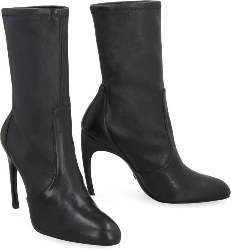 Stuart Weitzman Luxecurve Leren Enkellaarzen Black Dames