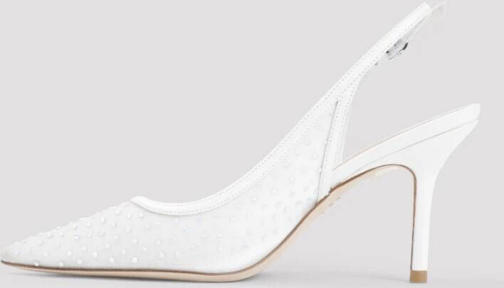 Stuart Weitzman Mesh Slingback Sandalen White Dames