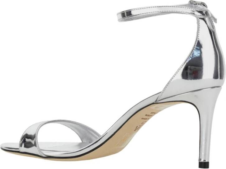 Stuart Weitzman Metallic Blokhak Lakleren Sandalen Gray Dames