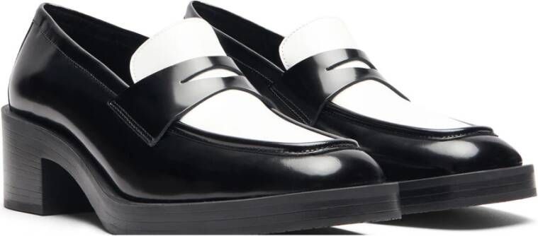 Stuart Weitzman Moderne Loafer met 40-mm Blokhak Black Dames