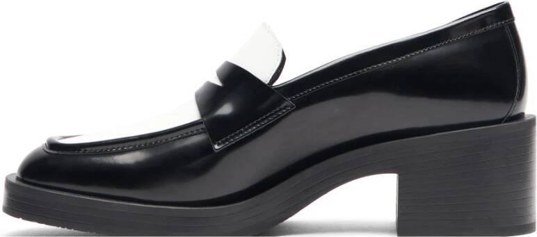 Stuart Weitzman Moderne Loafer met 40-mm Blokhak Black Dames