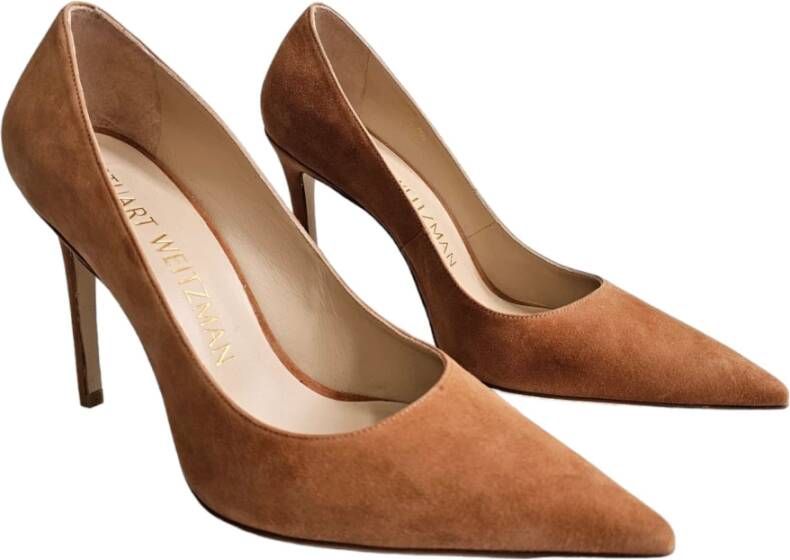 Stuart Weitzman Nougat Suede Stiletto Pumps Brown Dames