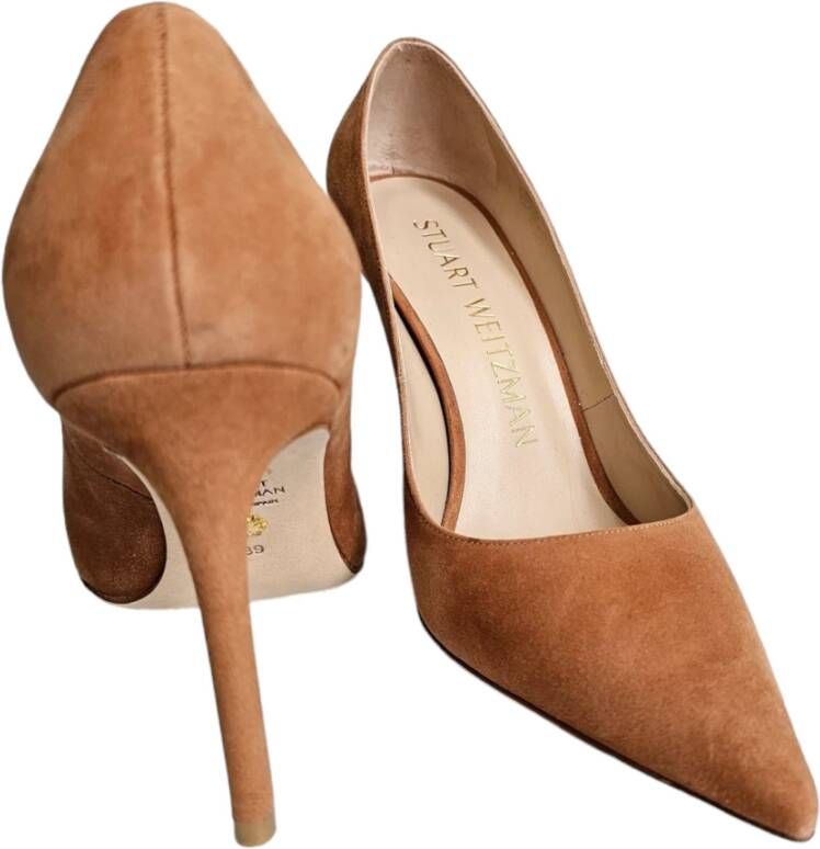 Stuart Weitzman Nougat Suede Stiletto Pumps Brown Dames