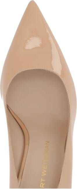 Stuart Weitzman Nude Lakleren Stiletto Hakken Beige Dames