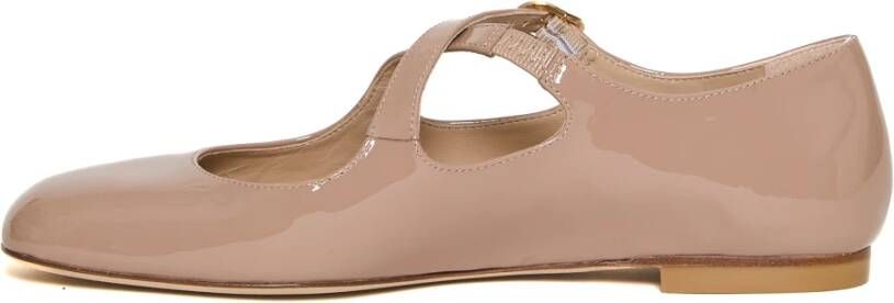 Stuart Weitzman Nude Patent Leather Ballerina's Pink Dames