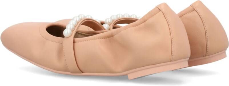 Stuart Weitzman Parel Versierde Ballet Flats Poudre Beige Dames