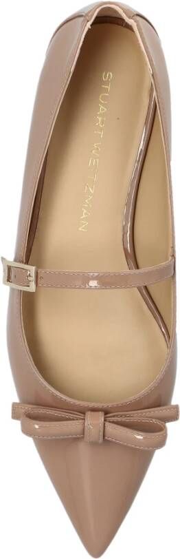 Stuart Weitzman Patent ballerina's Felicity Beige Dames