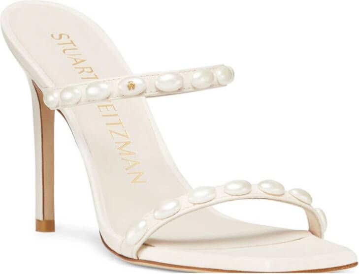 Stuart Weitzman Pearlita Sandaal met 100mm Hak Beige Dames