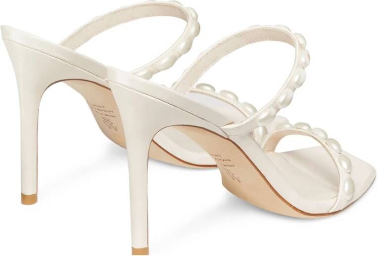 Stuart Weitzman Pearlita Sandaal met 100mm Hak Beige Dames