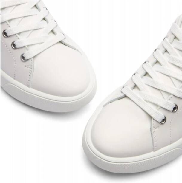 Stuart Weitzman Platte Vetersneaker met SW Logo White Dames