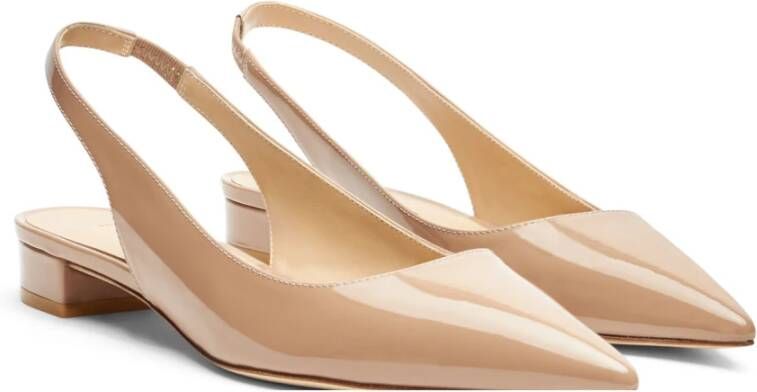 Stuart Weitzman Puntige Neus Slingback Hak Beige Dames