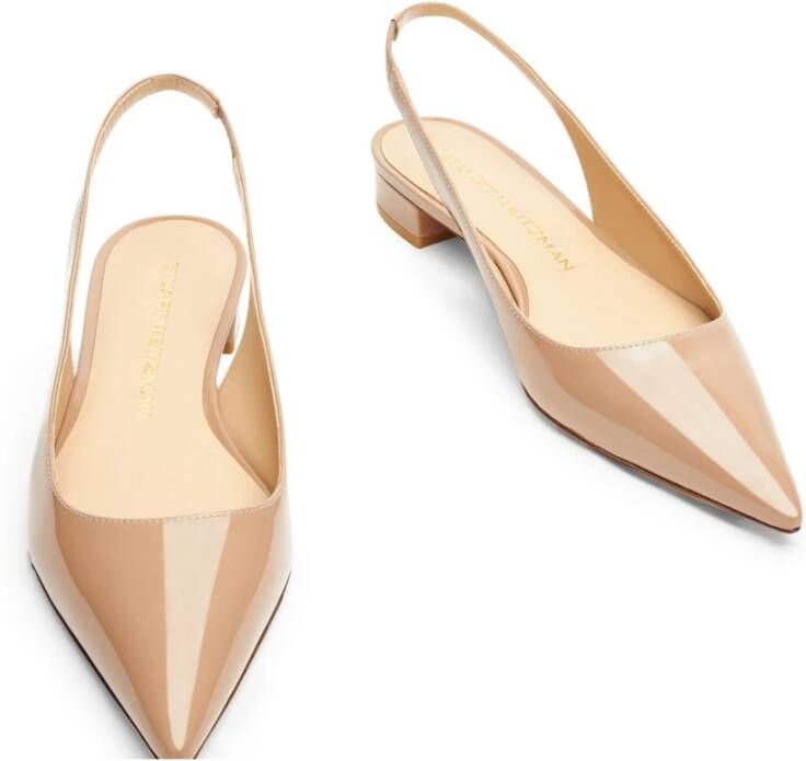 Stuart Weitzman Puntige Neus Slingback Hak Beige Dames