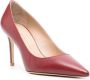 Stuart Weitzman Rode Hak Pumps Glad Leer Puntige Neus Stiletto Red Dames - Thumbnail 3