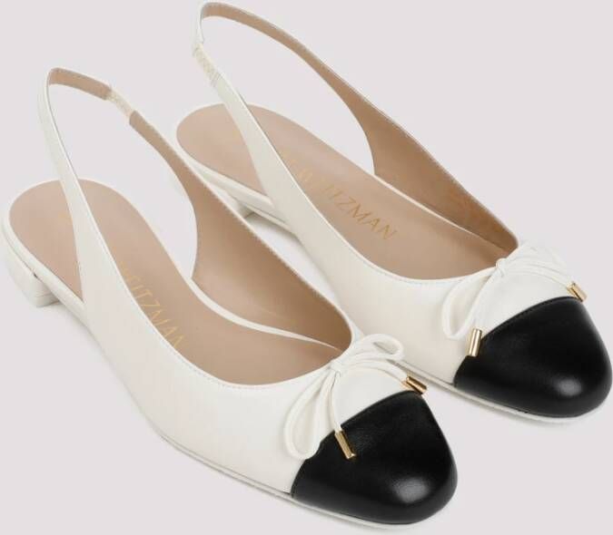 Stuart Weitzman Roomwit Leren Strik Sandalen White Dames