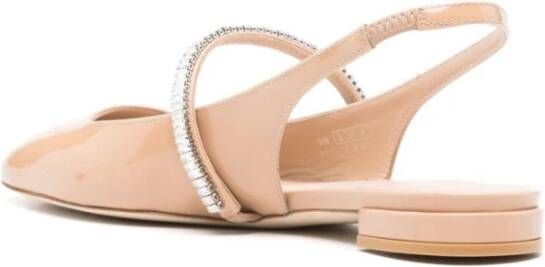 Stuart Weitzman Roze Ballerina Flats Kristaldecoratie Pink Dames